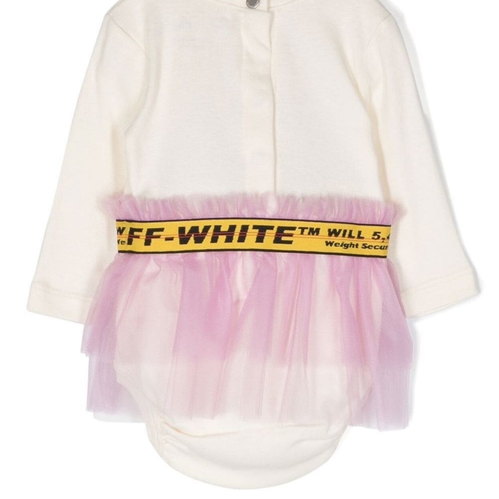 Off white baby girl Logo tulle panel dress size 6-9 months - Picture 2 of 5